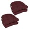 16-inch Solid Twill U-shaped Tufted Chair Cushions (Set of 4) - Burgundy
